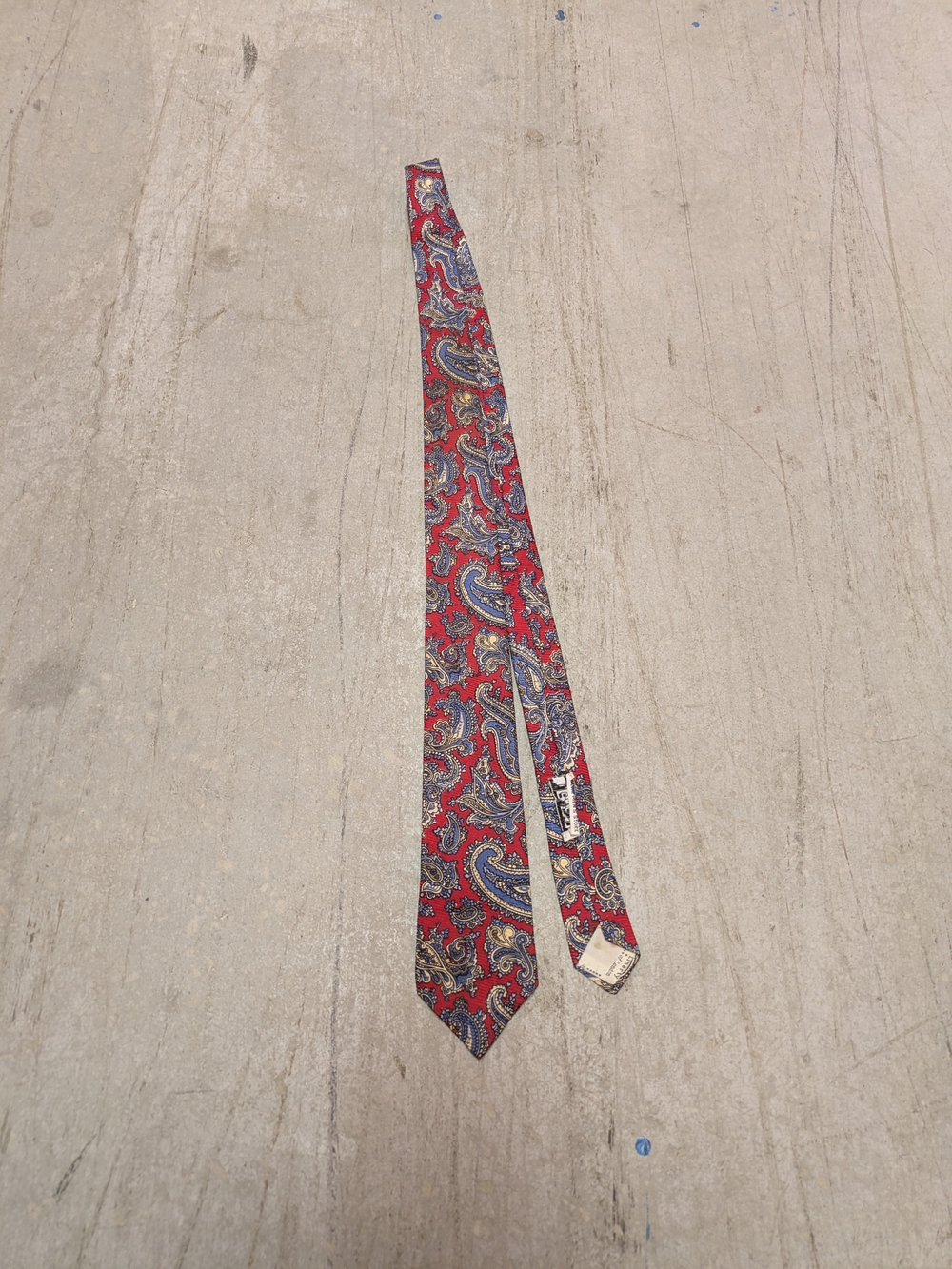 liberty Red Paisley Silk Tie with Blue and Gold Accents
